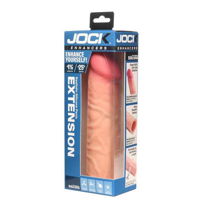Jock Enhancers 1.5 Inch Silicone Penis Extension Sleeve Light Beige > Sex Toys For Men > Penis Sleeves
