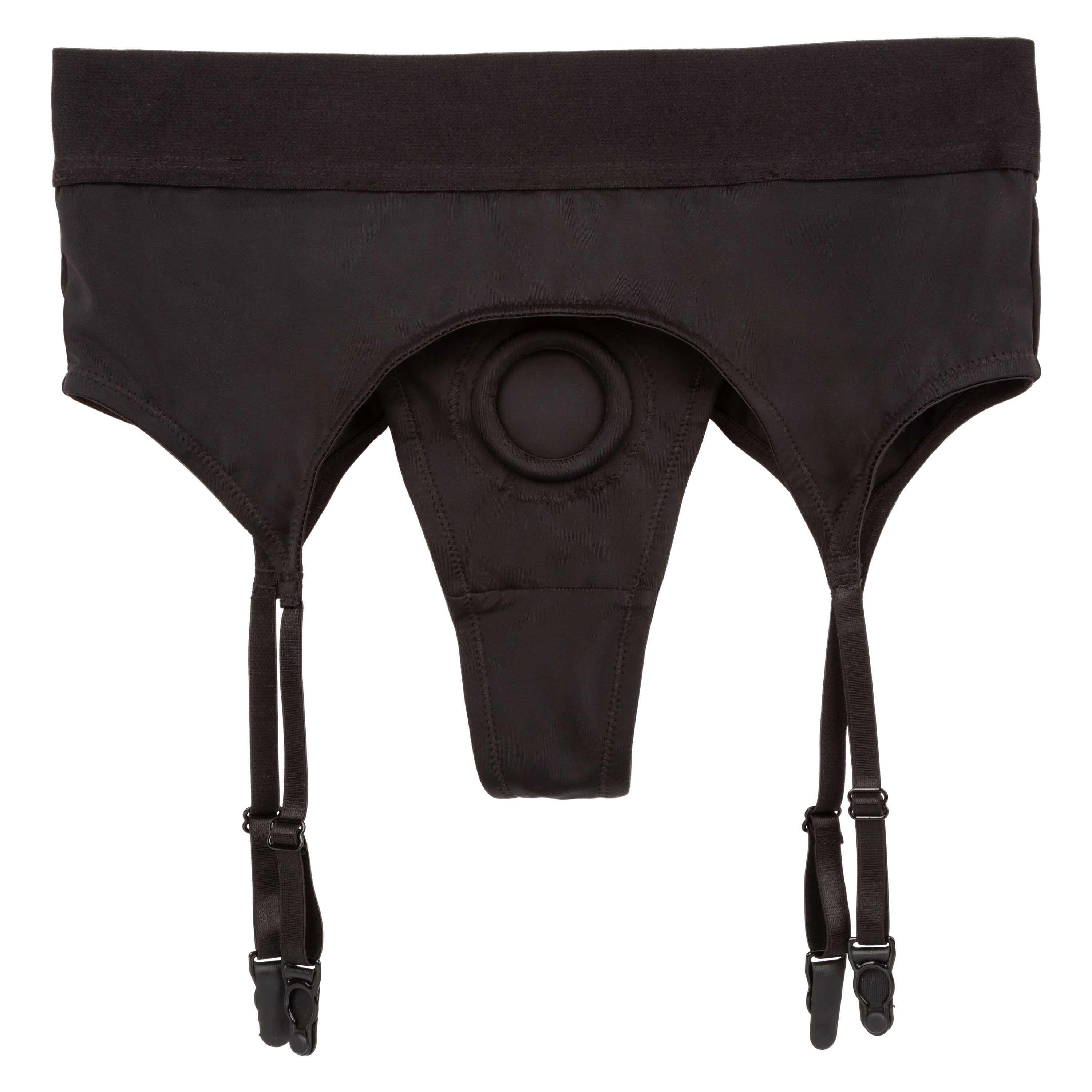Boundless Black Thong with Garter Harness for L/XL Comfort Harnesses & Strap-Ons