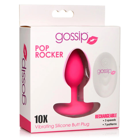 Gossip Pop Rocker Vibrating Silicone Butt Plug Magenta Pink Butt Plugs - Vibrating