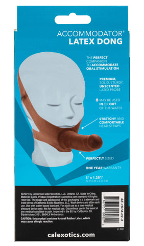 Original Accommodator Latex Dong Brown Adult Erotic Toy STRAP-ONS