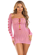 Two Piece Sweetheart Striped Tube Dress Set with Matching Shrug Pink One Size > Clothes > Dresses and Chemises