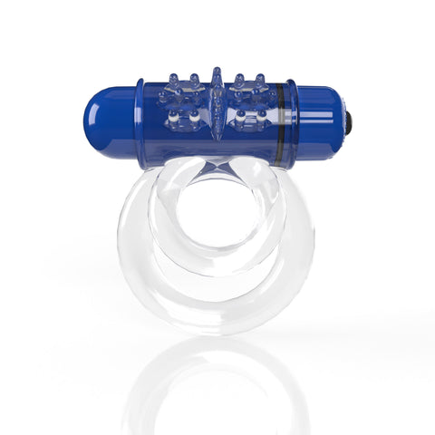 Screaming O Double O Vibrating Ring with Dual Straps Blueberry Cock Rings Vibrating