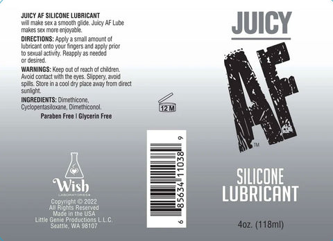 Juicy AF Silicone Lubricant - 118 ml - Long-Lasting Pleasure Solution Silicone Lubricant