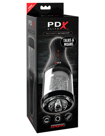 PDX Elite Talk Dirty Rotobator 24.1cm USB Rechargeable Masturbator Strokers - Auto