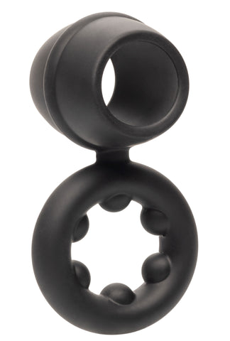 Alpha Liquid Silicone Dual Magnum Ring Black Stretchy Comfortable Size COCK RINGS Sling
