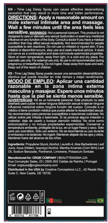 Orgie Time Lag Delay Spray for Him 10ml – Performance Enhancer Spray > Essentials > Mens Enhancers