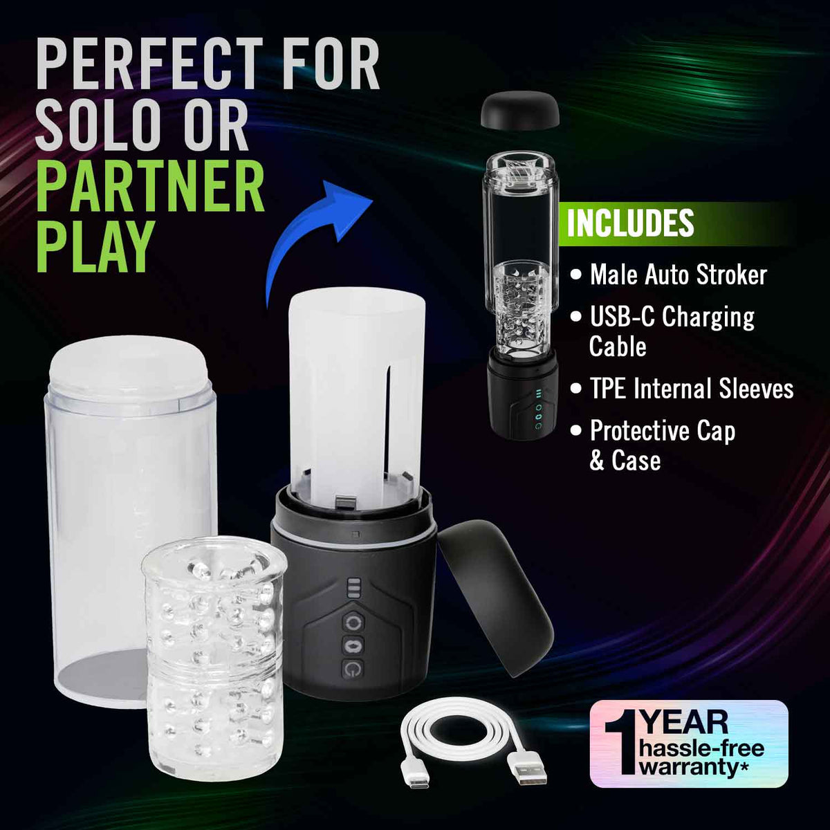 M for Men Whirlwind Pro Black Male Masturbator 1 > Sex Toys For Men > Masturbators > Vibrating