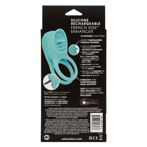 Silicone Rechargeable Vibrating French Kiss Enhancer Ring Cock Rings Vibrating