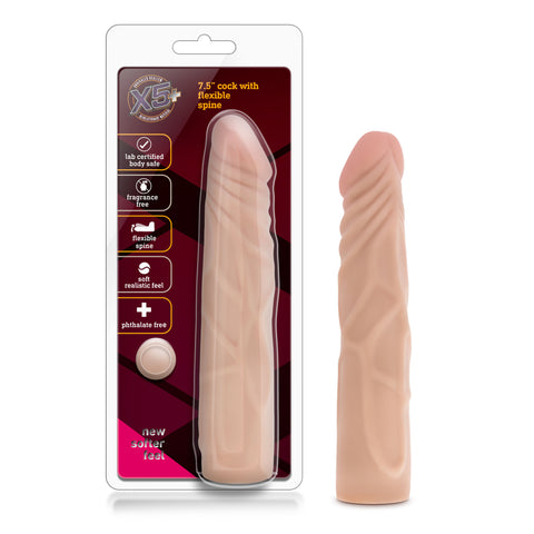 Blush 7.5 Inch Flexible Spine Realistic Dildo for Adults Beige Dongs Realistic