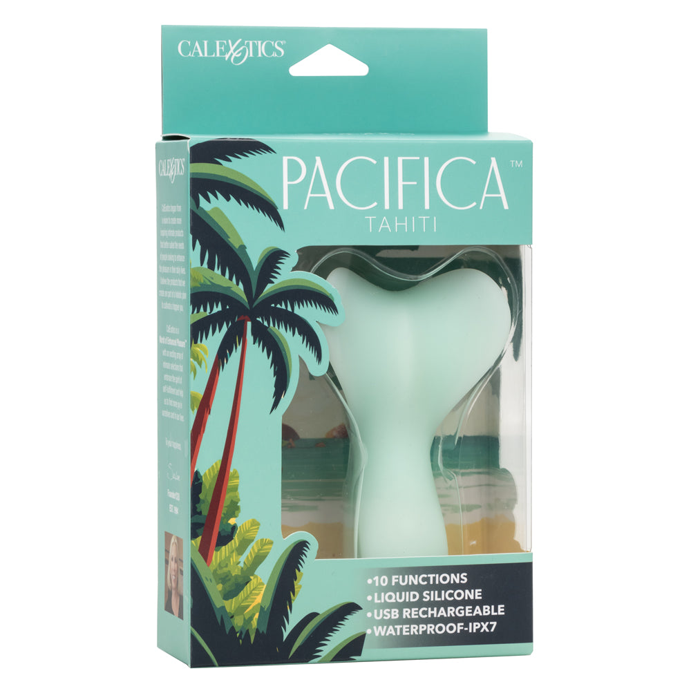 Pacifica Tahiti Full Coverage Massager in Mint Green with 10 Functions, Liquid Silicone, Rechargeable, Waterproof IPX7 > Vibrators > Standard Vibrators