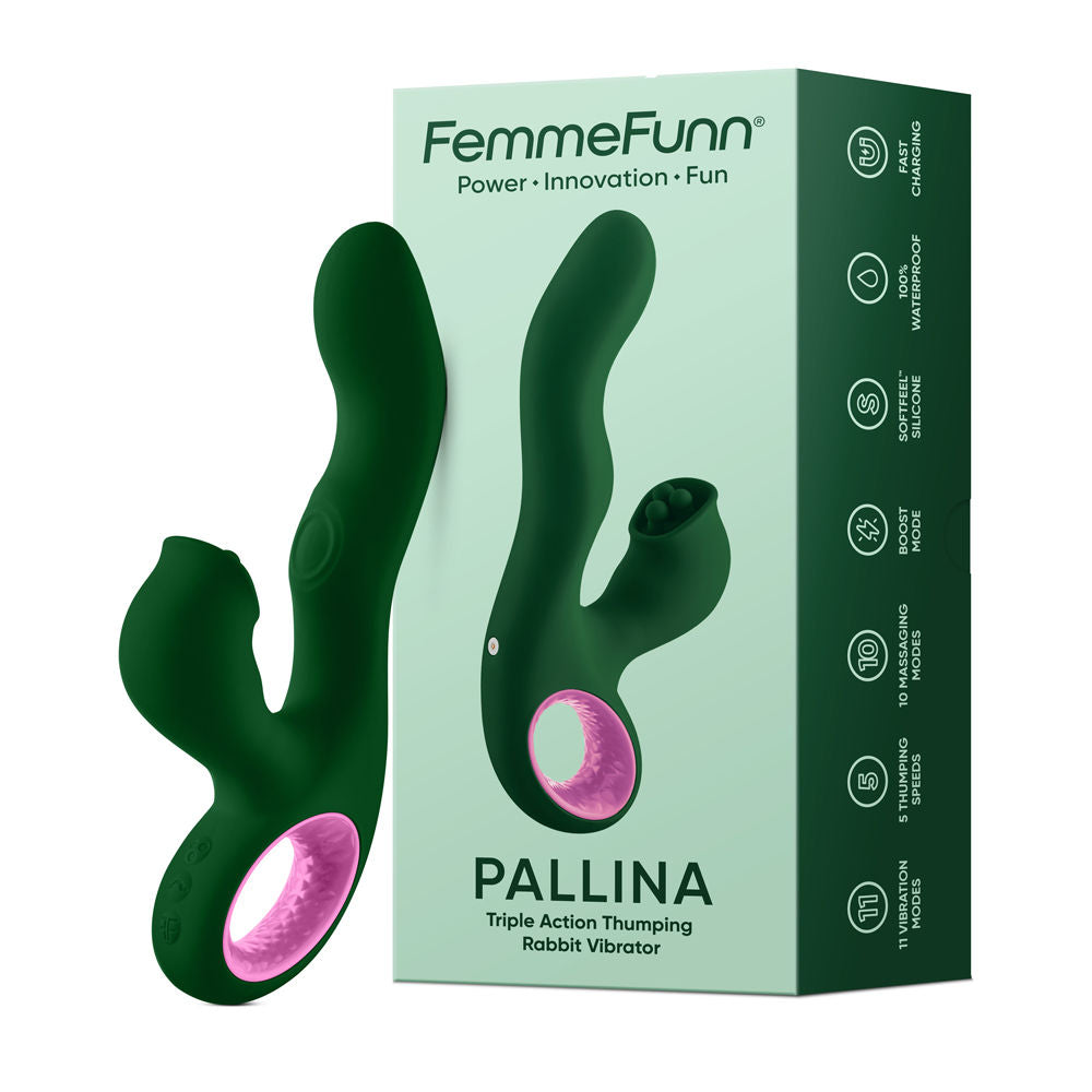 Pallina Triple Action 8.6 Inch Rabbit Vibrator with G-Spot Stimulator > Vibrators > Ladies > Rabbit