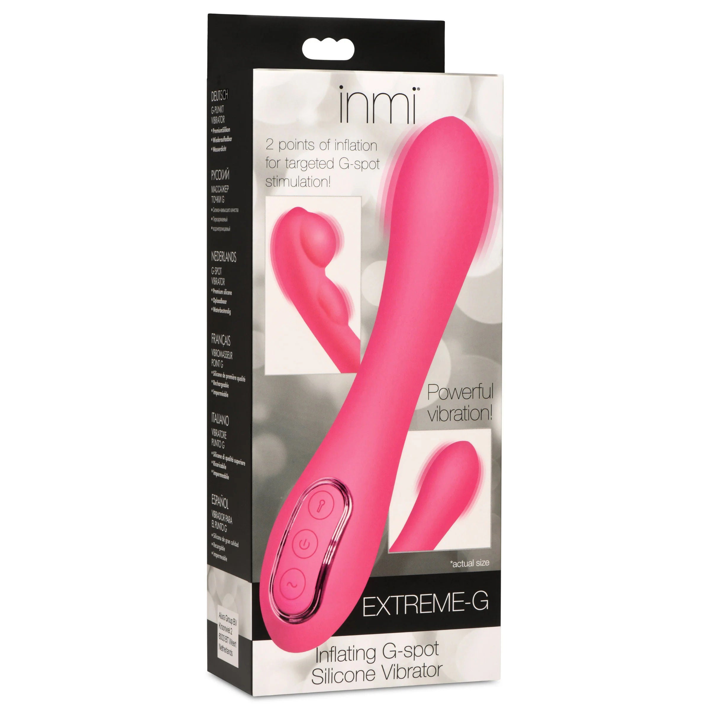 Extreme G Inflating G-Spot Silicone Vibrator Pink Adult Toy Pink VIBRATORS-RABBIT