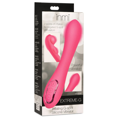 Extreme G Inflating G-Spot Silicone Vibrator Pink Adult Toy Pink VIBRATORS-RABBIT