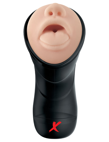 Pdx Elite Deep Throat Vibrating Stroker Realistic Mouth Stroker Strokers - Manual