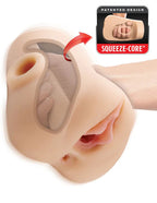Pdx Plus Double Pounder Vibrating Squeeze Stroker Toy Light > Sex Toys For Men > Masturbators > Manual