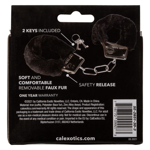 Playful Furry Cuffs (Black) – Adjustable Faux Fur Handcuffs > Bondage Gear > Handcuffs