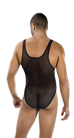 Fierce Deep V Mesh Bodysuit (Black) – Bodysuit > Clothes > Mens Apparel