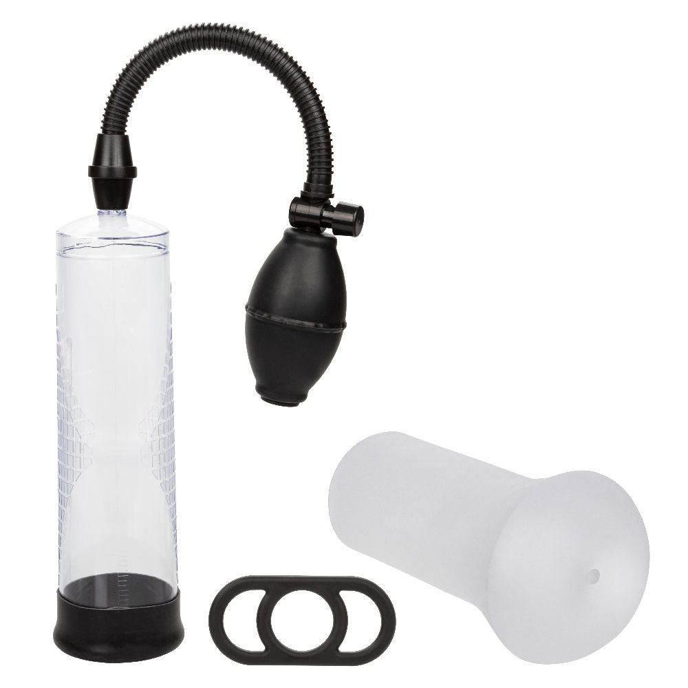 Peak Edging Intimate Kit with Pump Ring and Stroker Black Clear 8.75" x 2.75" > Pumps > Penis Pumps Main image