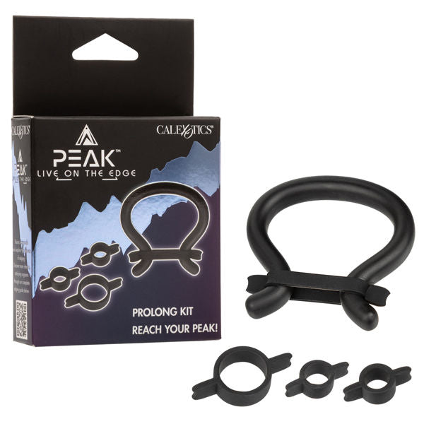 Peak Prolong Kit Black Adult Intimacy Enhancer for Endurance COCK RINGS