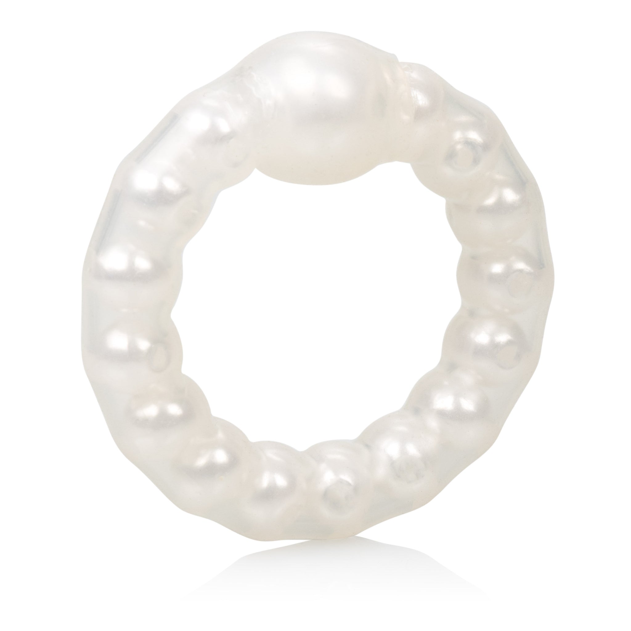 CalExotics Pearl Beaded Stretch Ring with Stimulating Beads – Prolong Ring for Men > Cock Ring > Single