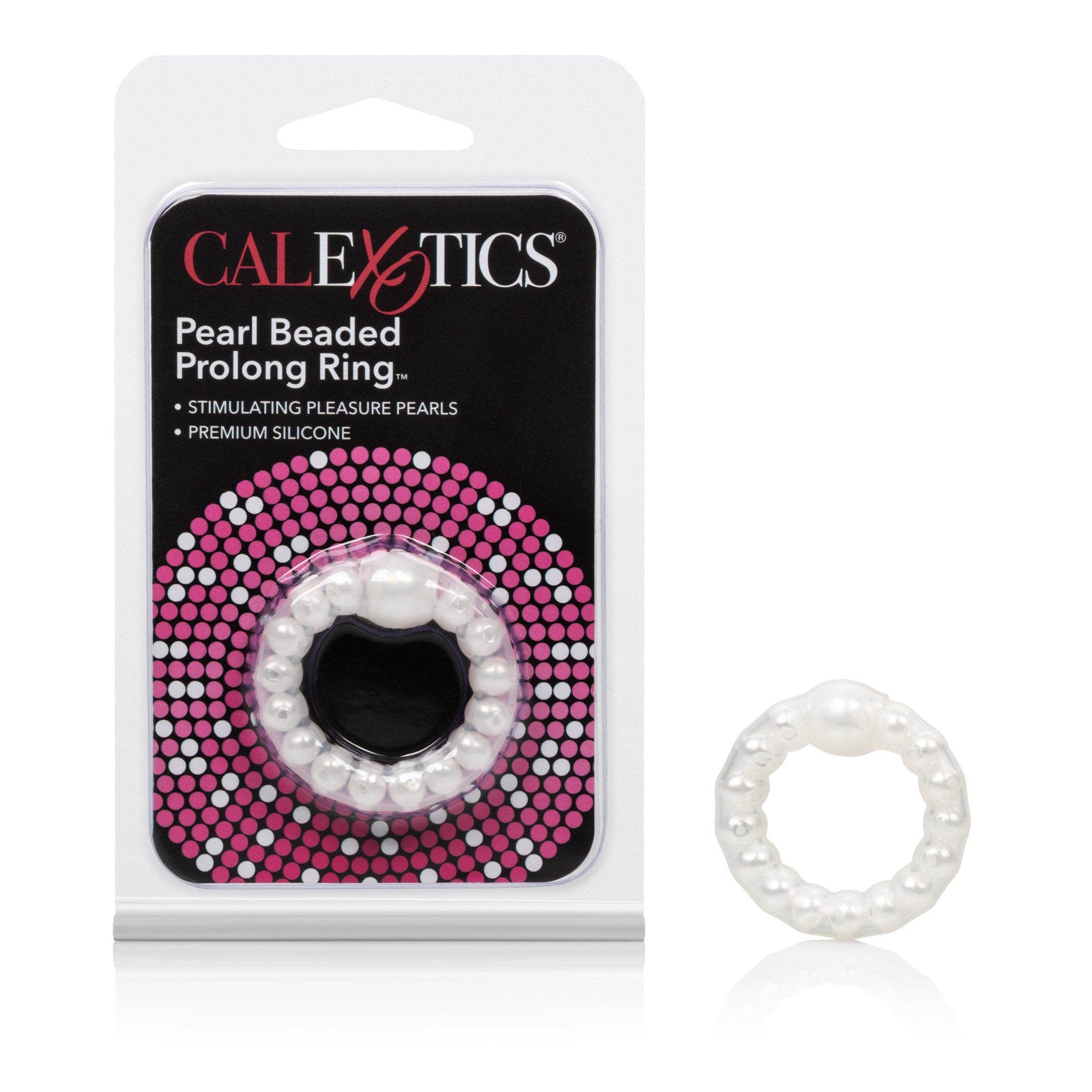 CalExotics Pearl Beaded Stretch Ring with Stimulating Beads – Prolong Ring for Men > Cock Ring > Single