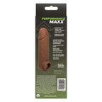 Performance Maxx Life-Like Extension 7 Inch Brown Stretchy Liquid Silicone Sleeve with Built-In Scrotum Strap > Sex Toys For Men > Penis Sleeves