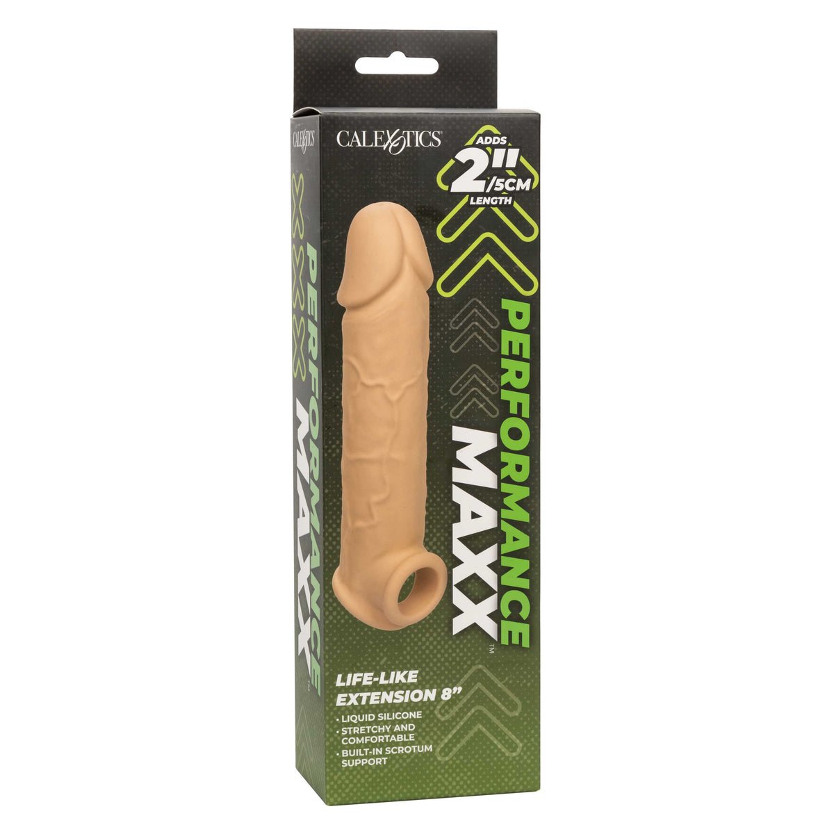 Performance Maxx Life-Like Extension 8 Inch Ivory with Scrotum Strap and Thick Sleeve > Sex Toys For Men > Penis Sleeves