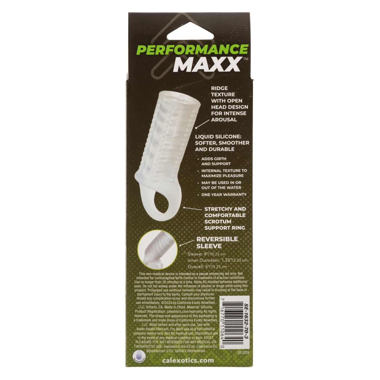 Performance Maxx Liquid Silicone Reversible Sleeve Textured Interior White > Sex Toys For Men > Penis Sleeves