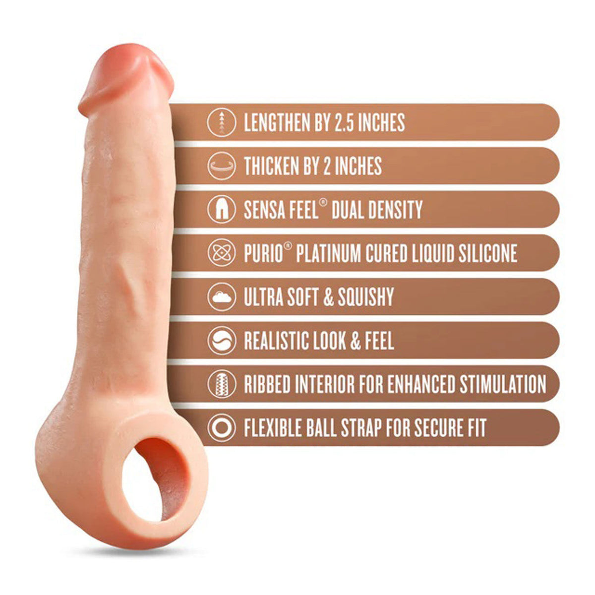 Performance Plus Thrive Silicone Penis Extender 2.5 Inch Beige > Sex Toys For Men > Penis Sleeves
