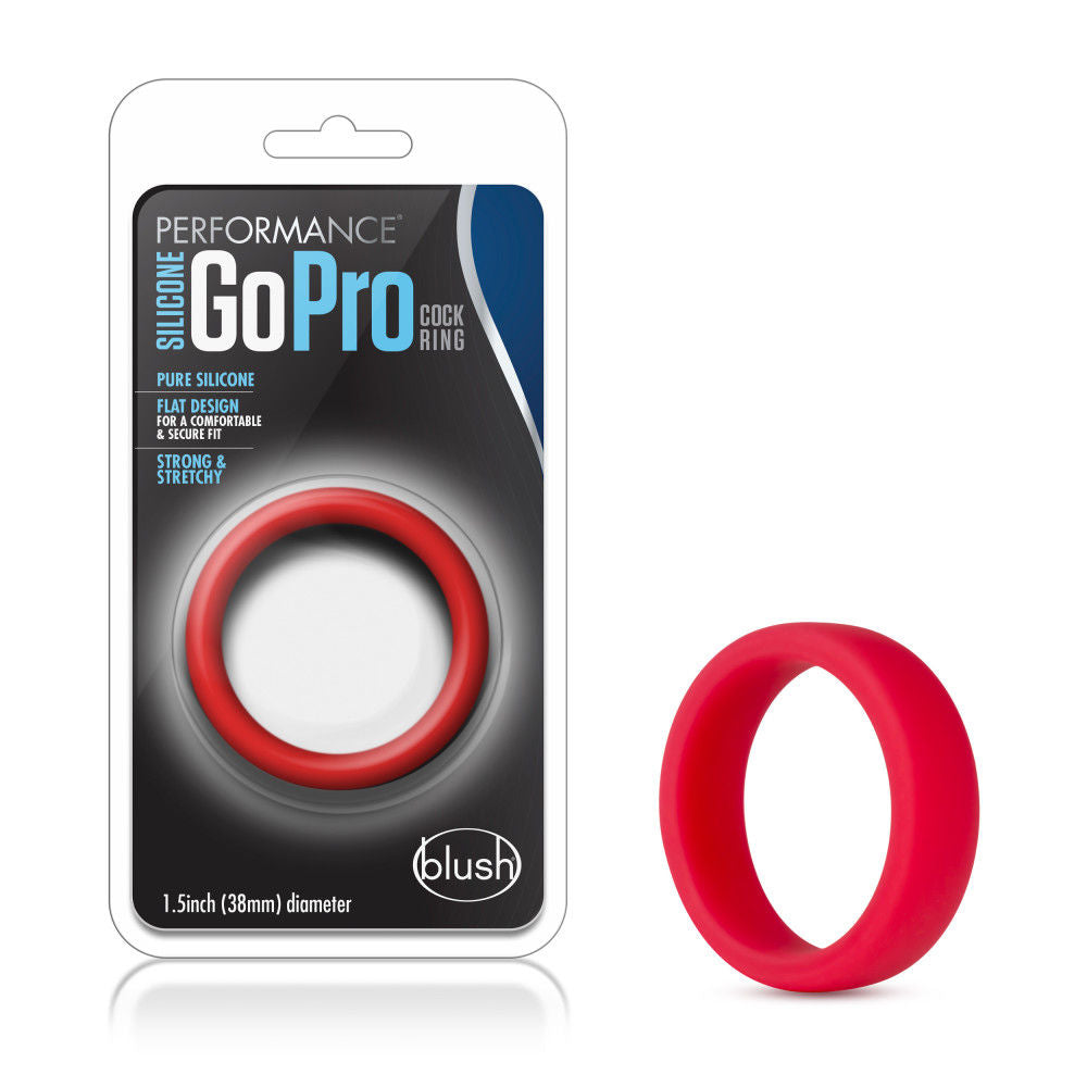 Performance Silicone Go Pro Cock Ring for Men in Red COCK RINGS