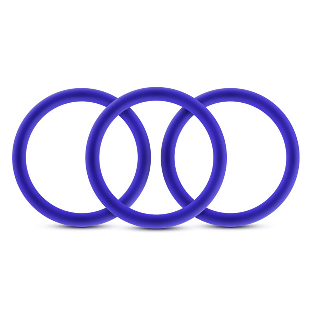 Performance VS1 Indigo Medium Silicone Cockrings Set of 3 COCK RING Set