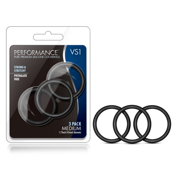 Performance VS1 Medium Silicone Cockrings - Set of 3 > Cock Ring > Sets Main image