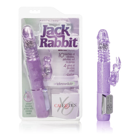 Petite Thrusting Jack Rabbit Vibrator with Rotating Beads Purple VIBRATORS-RABBIT