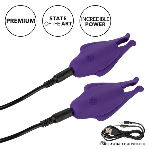 Nipple Play Rechargeable Nipplettes in Purple Vibrating Stimulators Nipple Stimulators