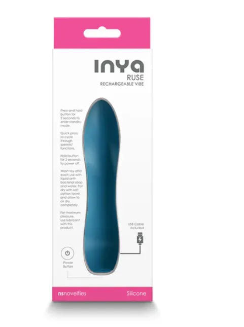 Inya Ruse – Sleek 3.94 Inch Silicone Vibrator with Ten Settings Blue > Vibrators > Standard Vibrators