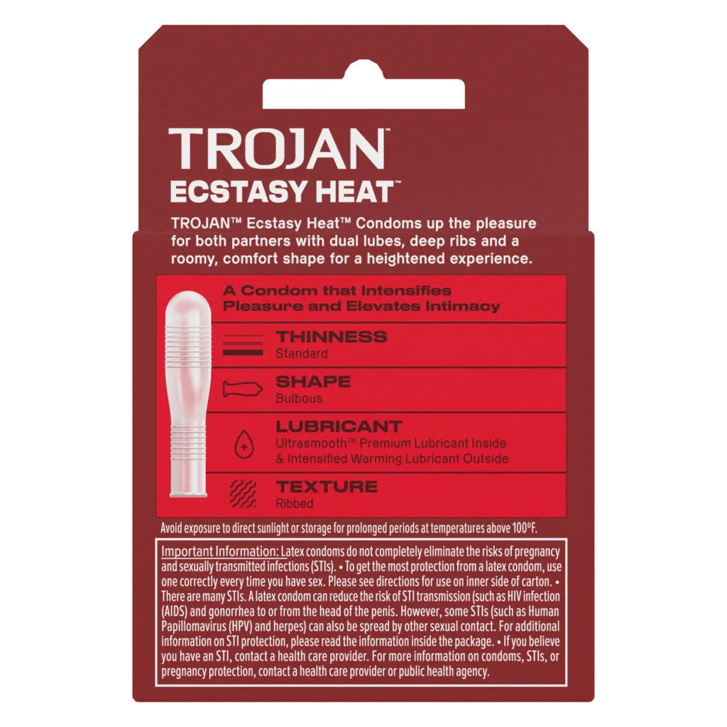 Trojan Ecstasy Heat - 3 Pack Condoms with Warming Lubricant Secondary image