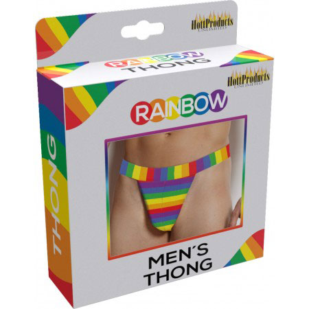 Rainbow Mens Thong – Colorful Striped Comfortable Men's Underwear Secondary image