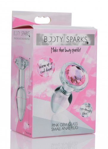 Pink Gem Small Glass Anal Plug Smooth Erotic Toy Secondary image
