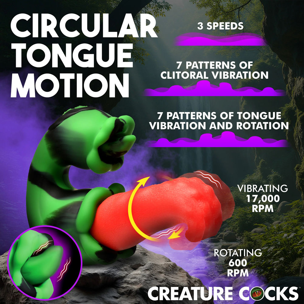 Tongue Lasher Silicone Vibrator Dual Pleasure Green > Vibrators > Unconventional