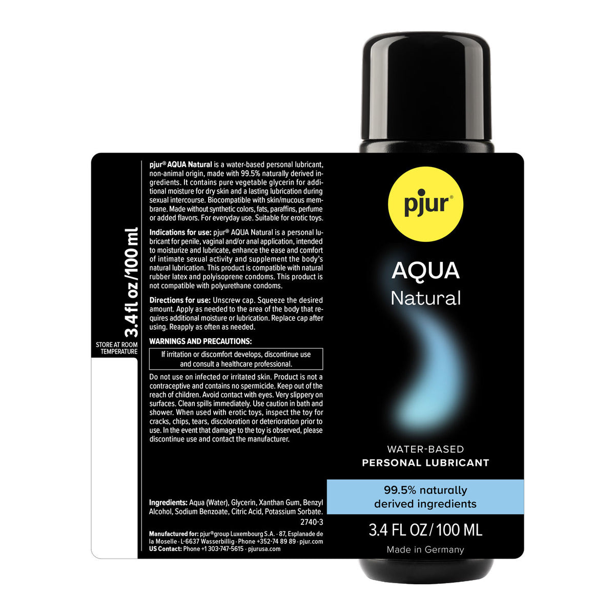 Pjur Aqua Water-Based Personal Lubricant 8.5 Fl Oz 250ml > Lube > Water Based