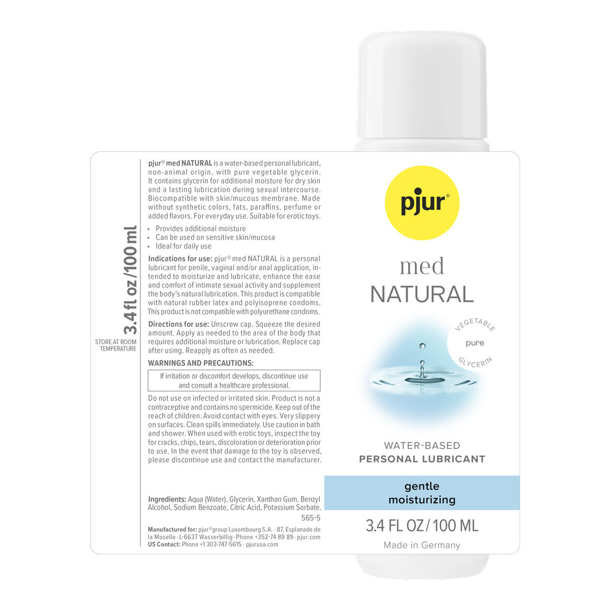 Pjur Med Natural Glide Water-Based Personal Lubricant 100ml > Lube > Water Based