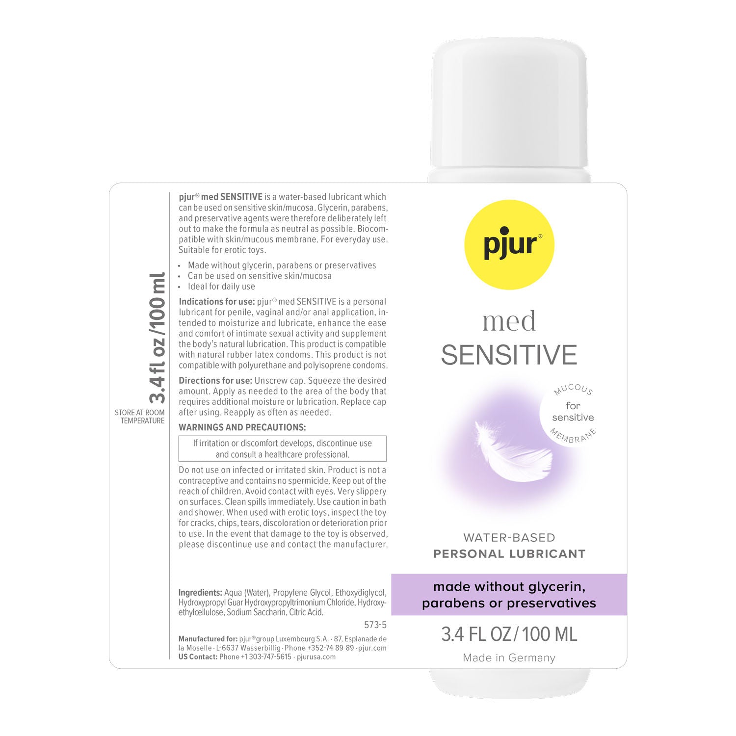 Pjur Med Sensitive Glide Water Based Personal Lubricant 100ml Water Based Lube