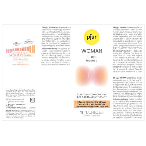 Pjur Woman Lust Intense Clitoral Stimulation Gel 15 ml Enhancers Female