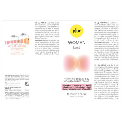 Pjur Woman Lust Orgasm Gel 15ml Water-Based Clitoral Stimulator Enhancers Female