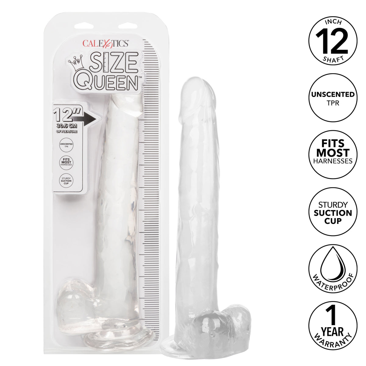 Size Queen 12 Inch Realistic Dildo Clear Large Thick Dong Clear Dongs Big
