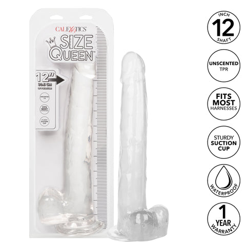 Size Queen 12 Inch Realistic Dildo Clear Large Thick Dong Clear Dongs Big