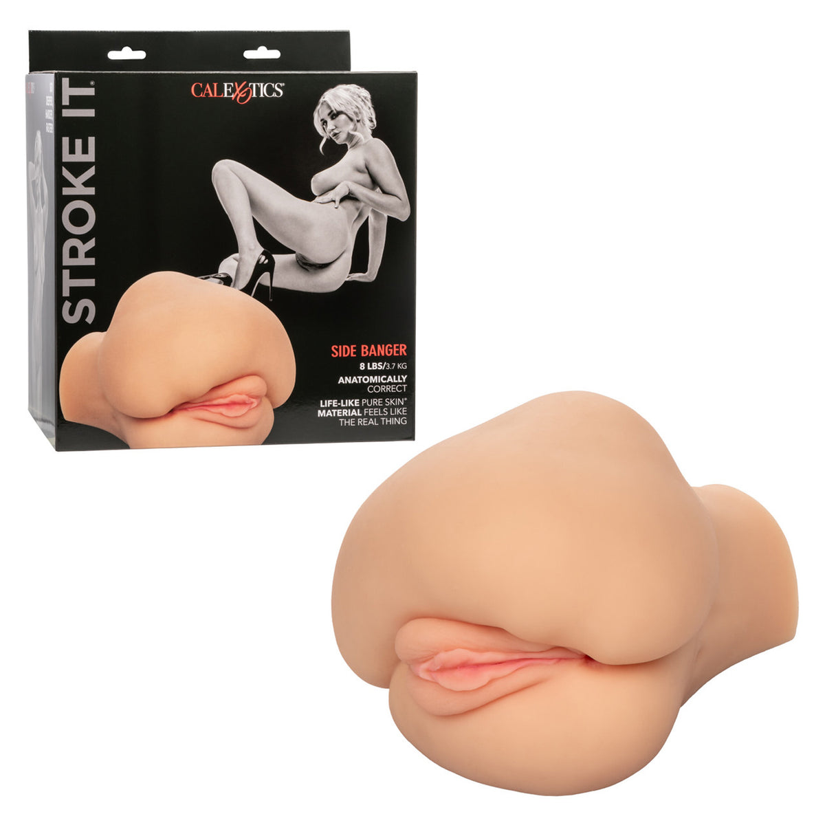 Stroke It Side Banger Ivory Dual-Chamber Life-Size Ass Stroker > Sex Toys For Men > Masturbators > Manual