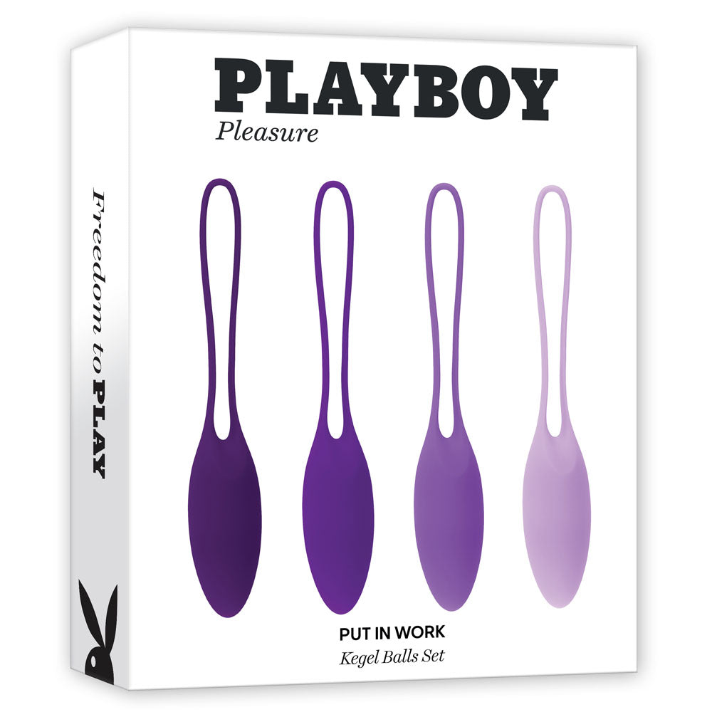 Playboy Pleasure Put In Work Kegel Ball Set – 4-Piece Pelvic Floor Exercise Kit Purple > Sex Toys For Ladies > Kegel Exercise