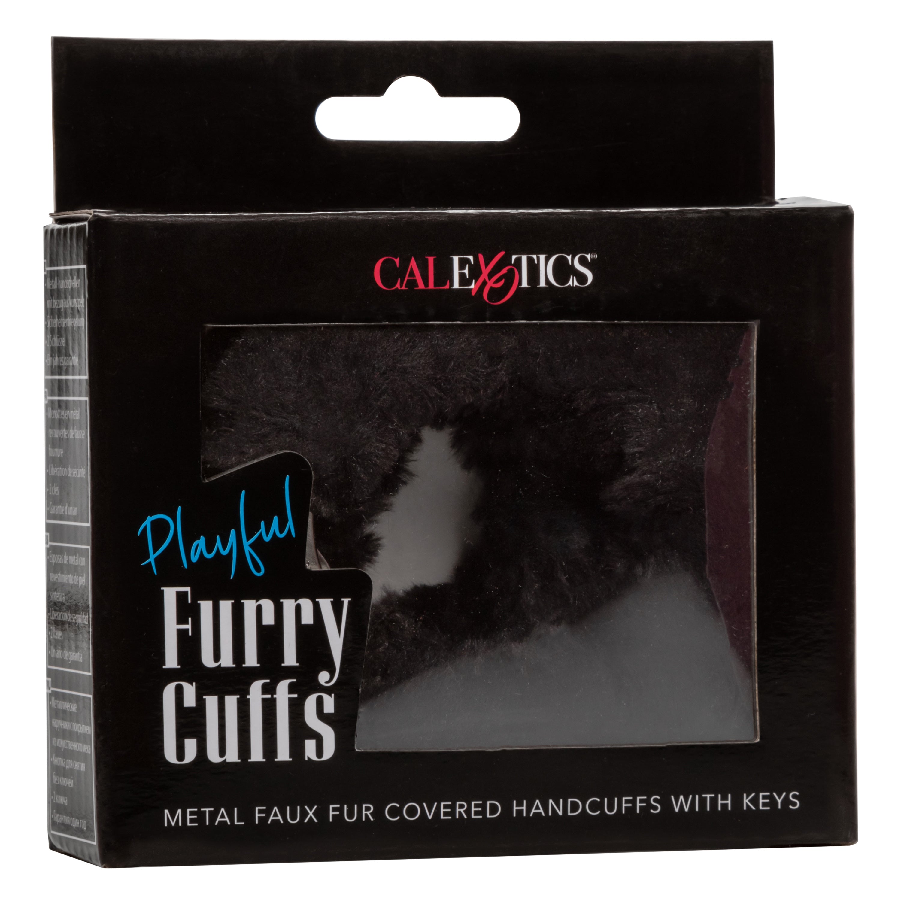 Playful Furry Cuffs (Black) – Adjustable Faux Fur Handcuffs Secondary image