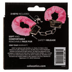 Playful Furry Cuffs Pink Plush Faux Fur Covered Adjustable Handcuffs with Lock and Keys > Bondage Gear > Handcuffs